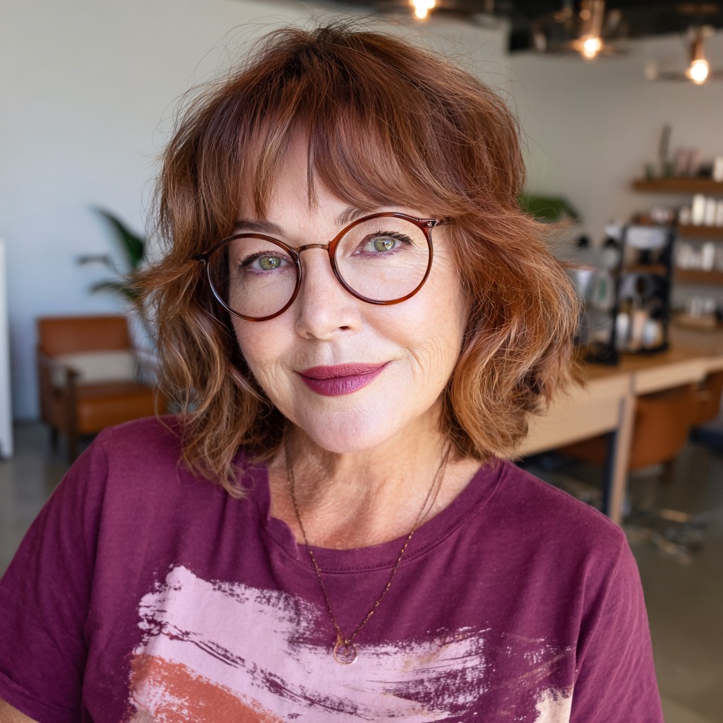Chic Layered Bob with Soft Curls