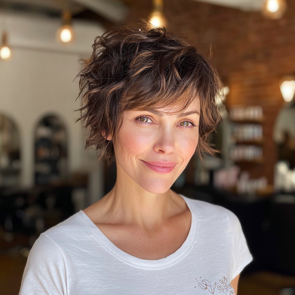 Chic Layered Textured Pixie with Soft Waves