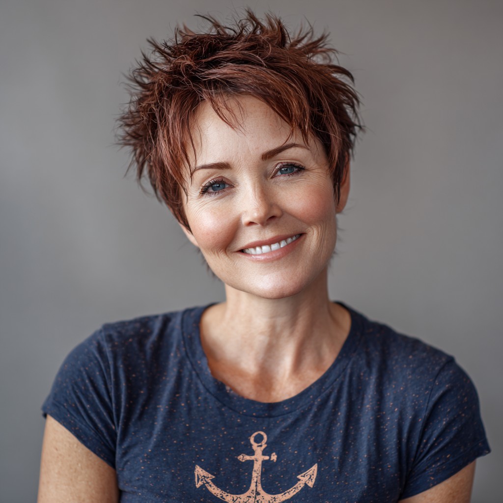 Edgy Textured Pixie Cut with Fluffy Layers