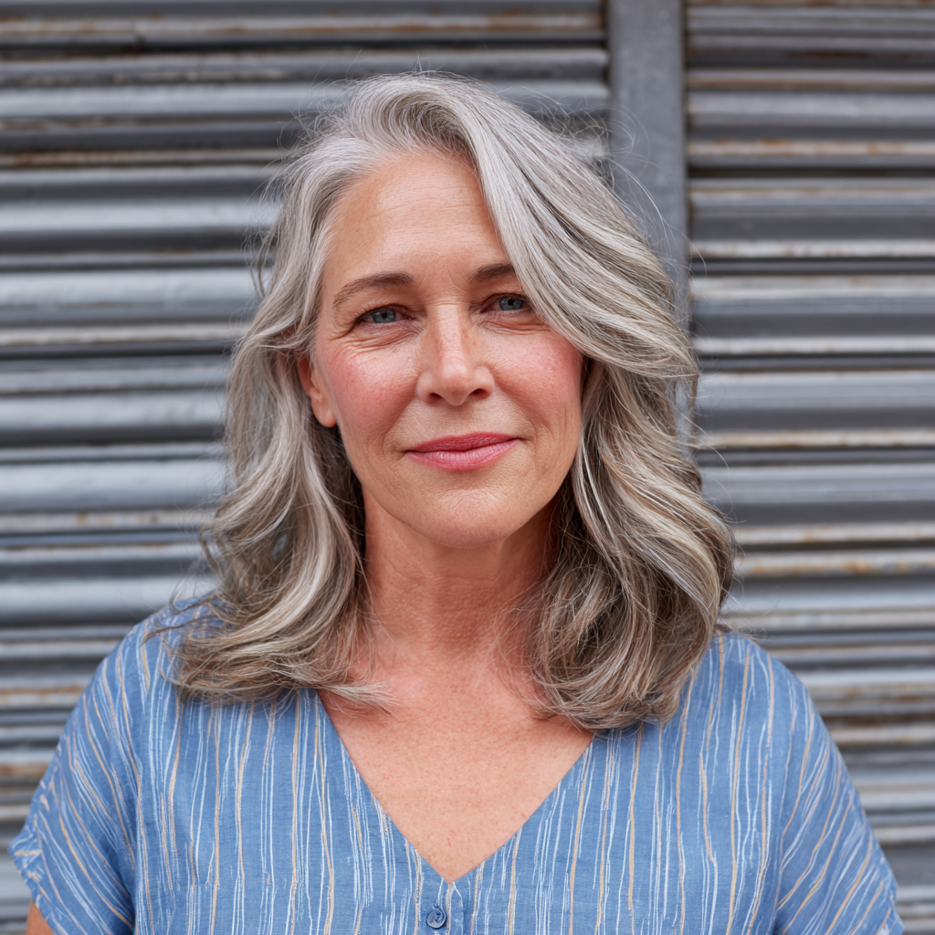 Elegant Grey Waves with Soft Layers