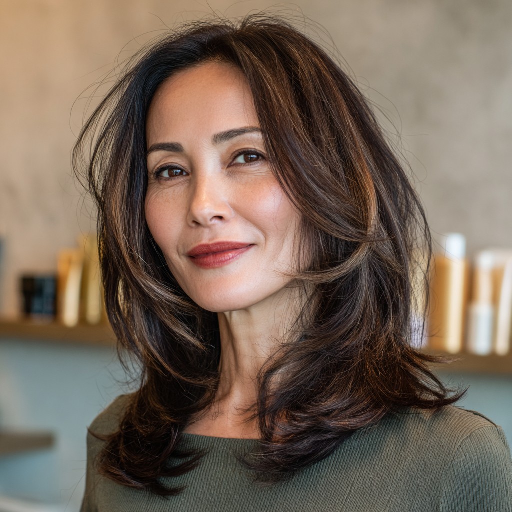 Modern Layered Cut with Soft Face-Framing Highlights