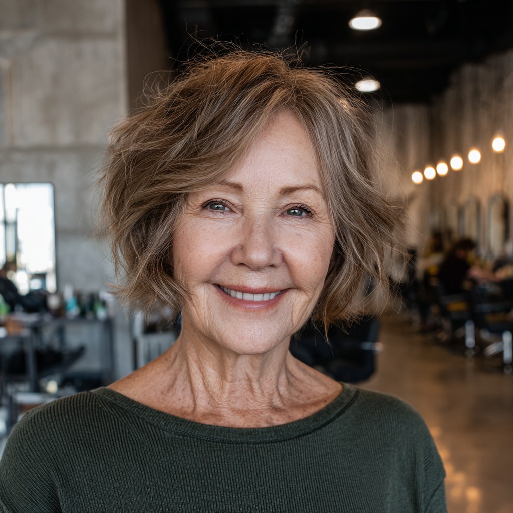 textured bob with soft layers