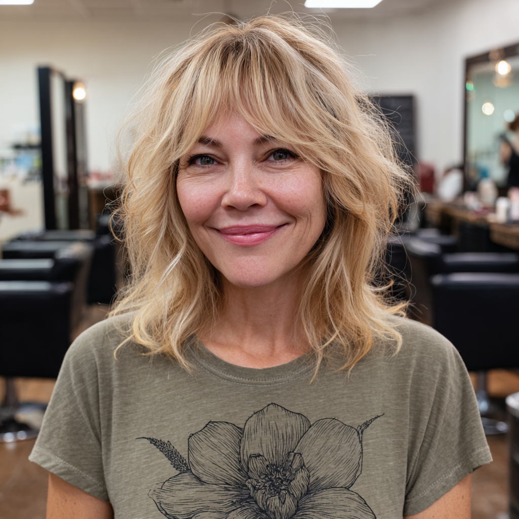 Textured Layered Bob with Soft Bangs