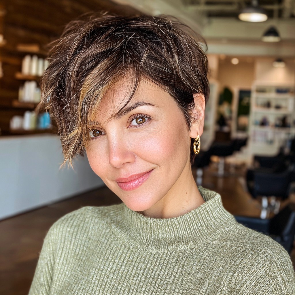 Textured Layered Pixie with Soft Highlights