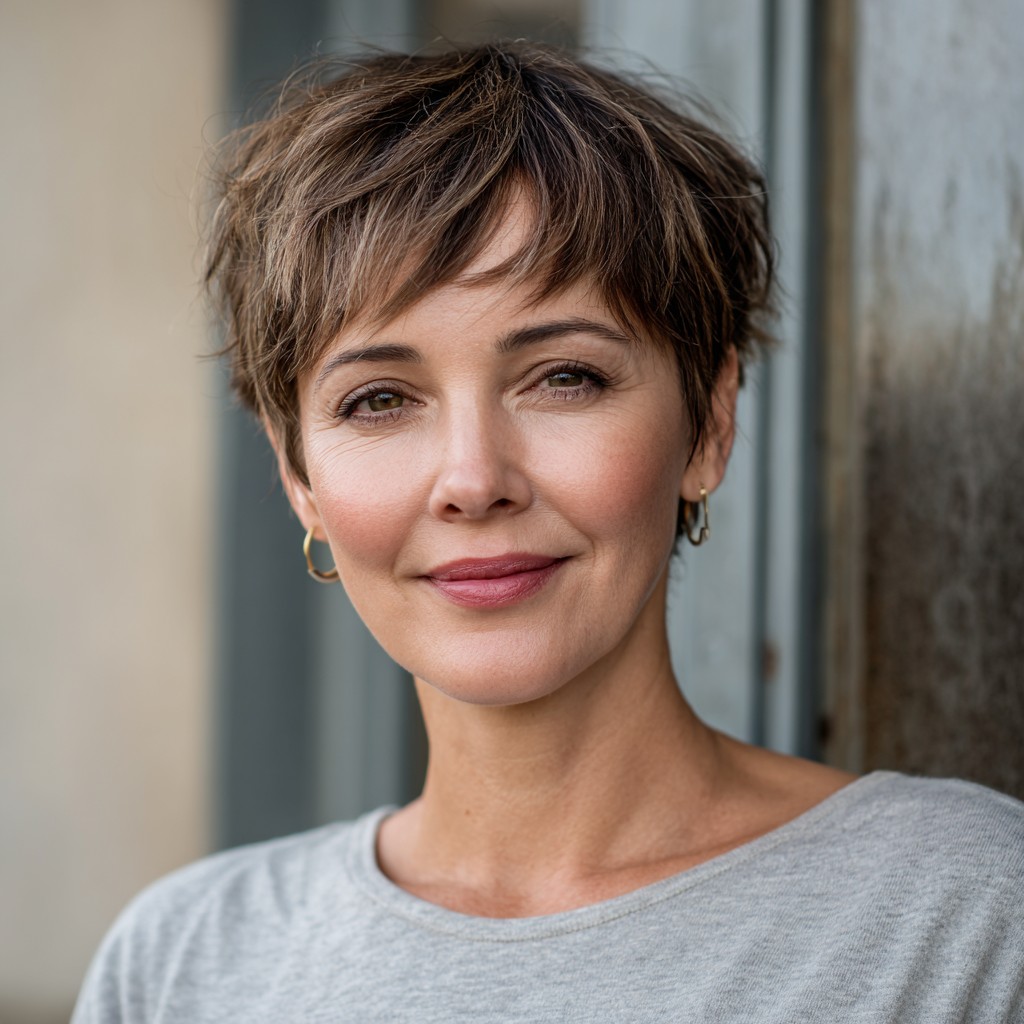 Textured Layered Pixie with Subtle Volume