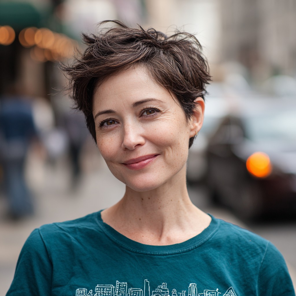 Textured Short Pixie with Lively Movement