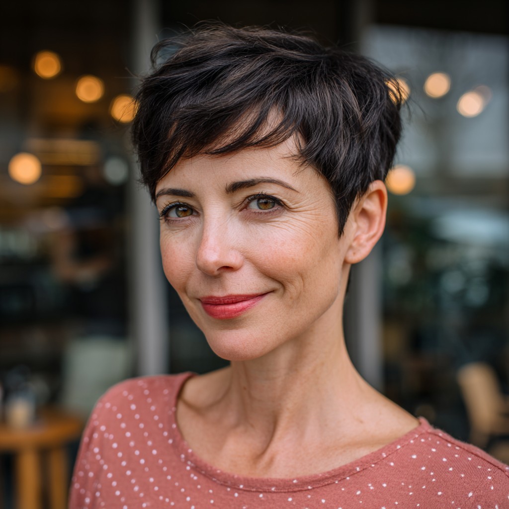 Textured Short Pixie with Subtle Volume