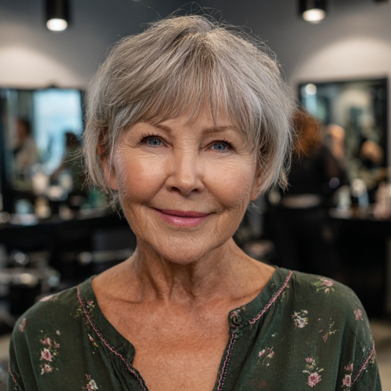 Charming Soft Textured Crop with Gentle Bangs