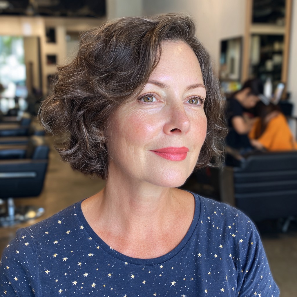 Chic Curly Bob with Soft Volume