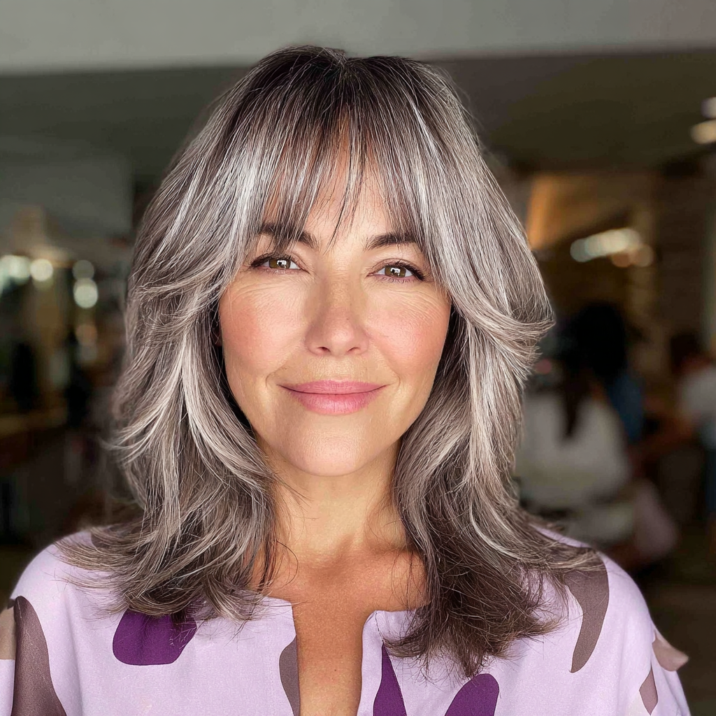 Chic Layered Cut with Flattering Face-Framing Bangs