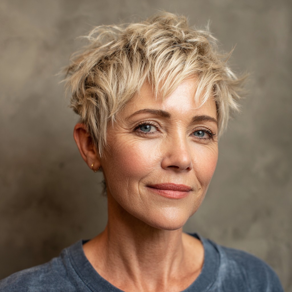 Chic Short Textured Pixie with Feathered Layers