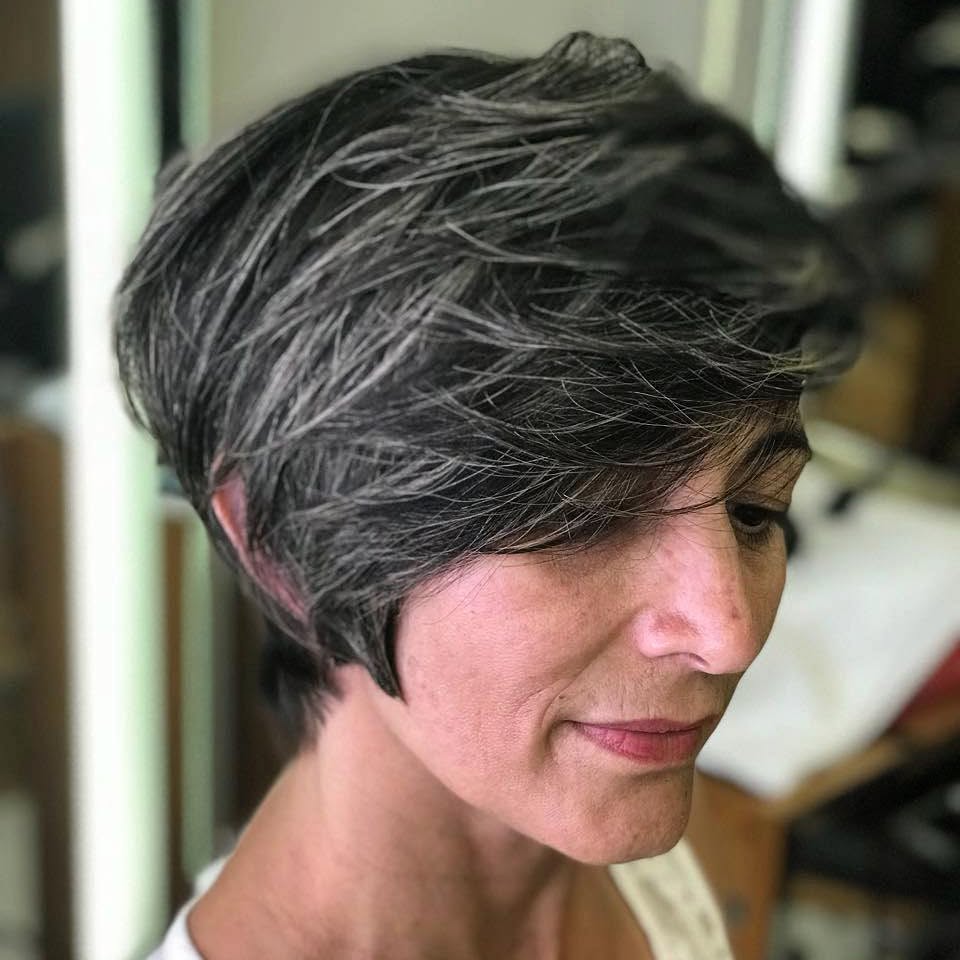 Chic Textured Pixie Bob with Soft Silver Highlights