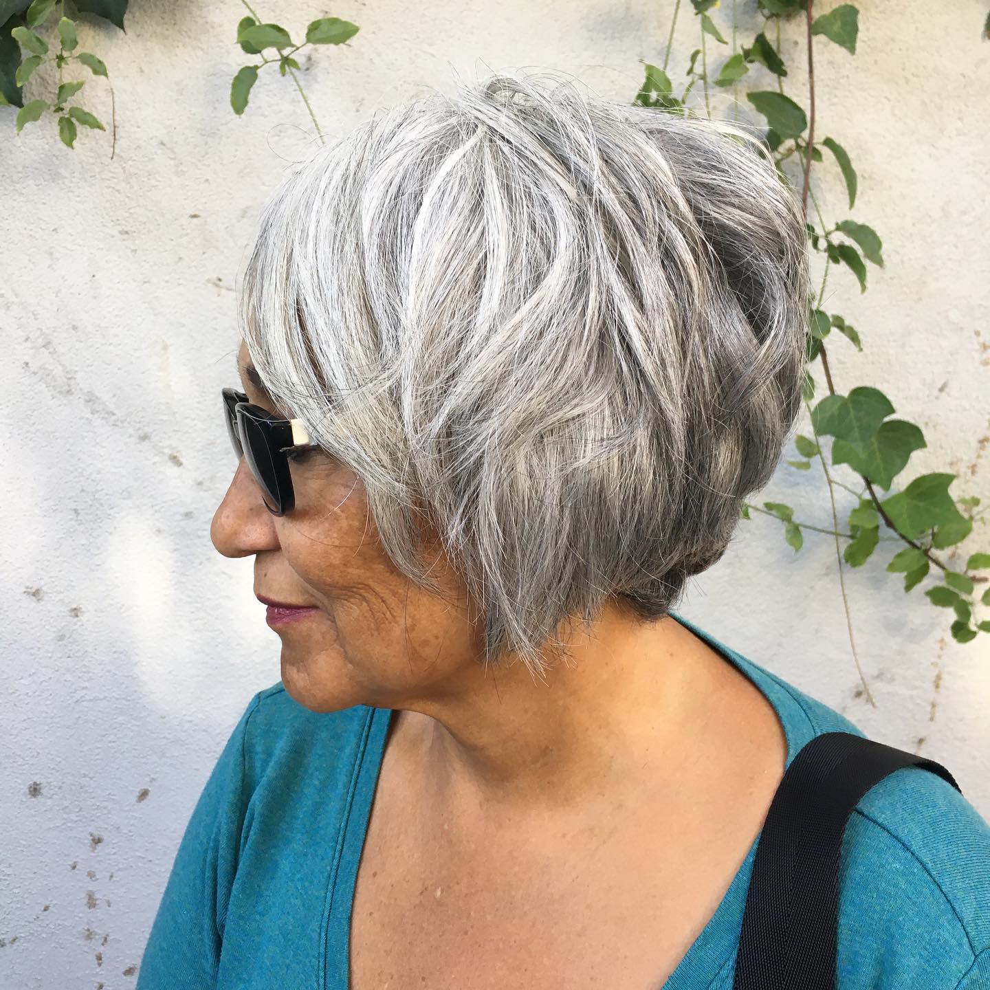 Chic Textured Silver Bob
