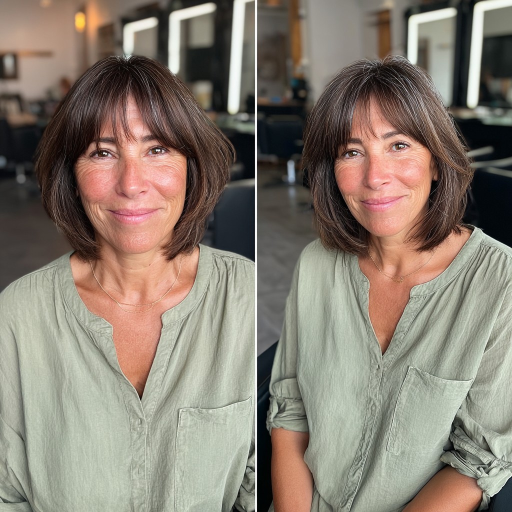 Modern Textured Bob with Subtle Bangs