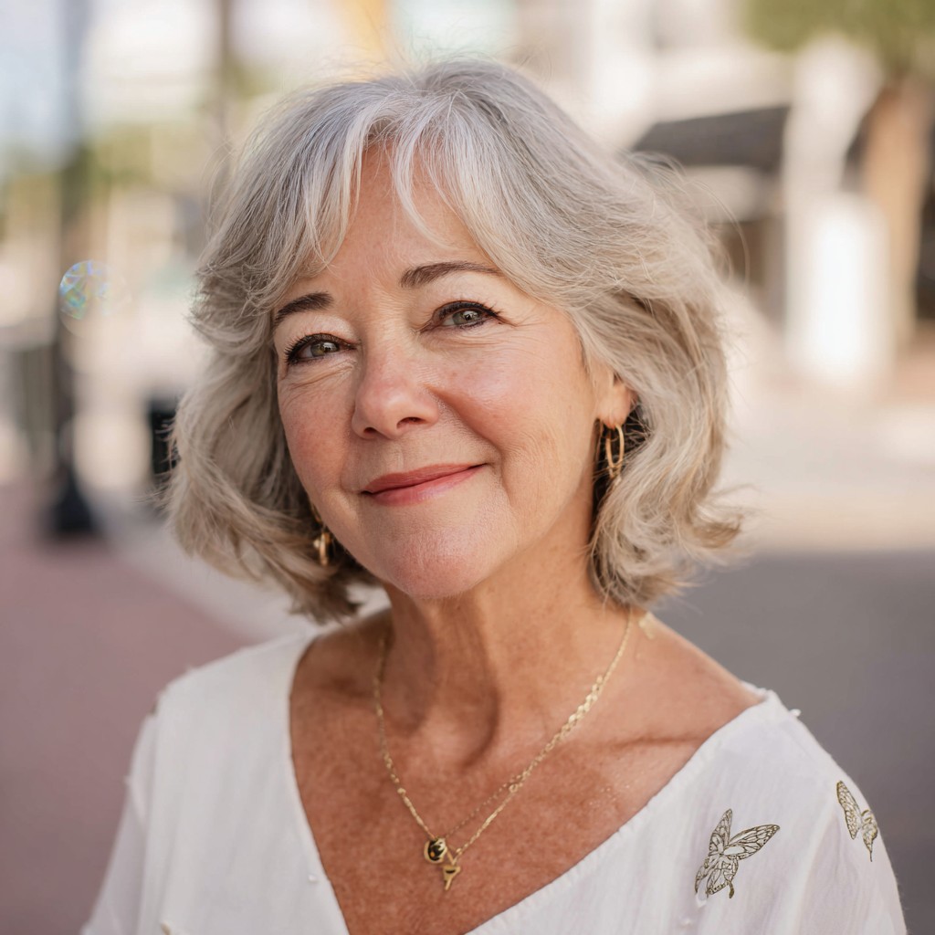 Soft Curly Bob with Gentle Face-Framing Layers