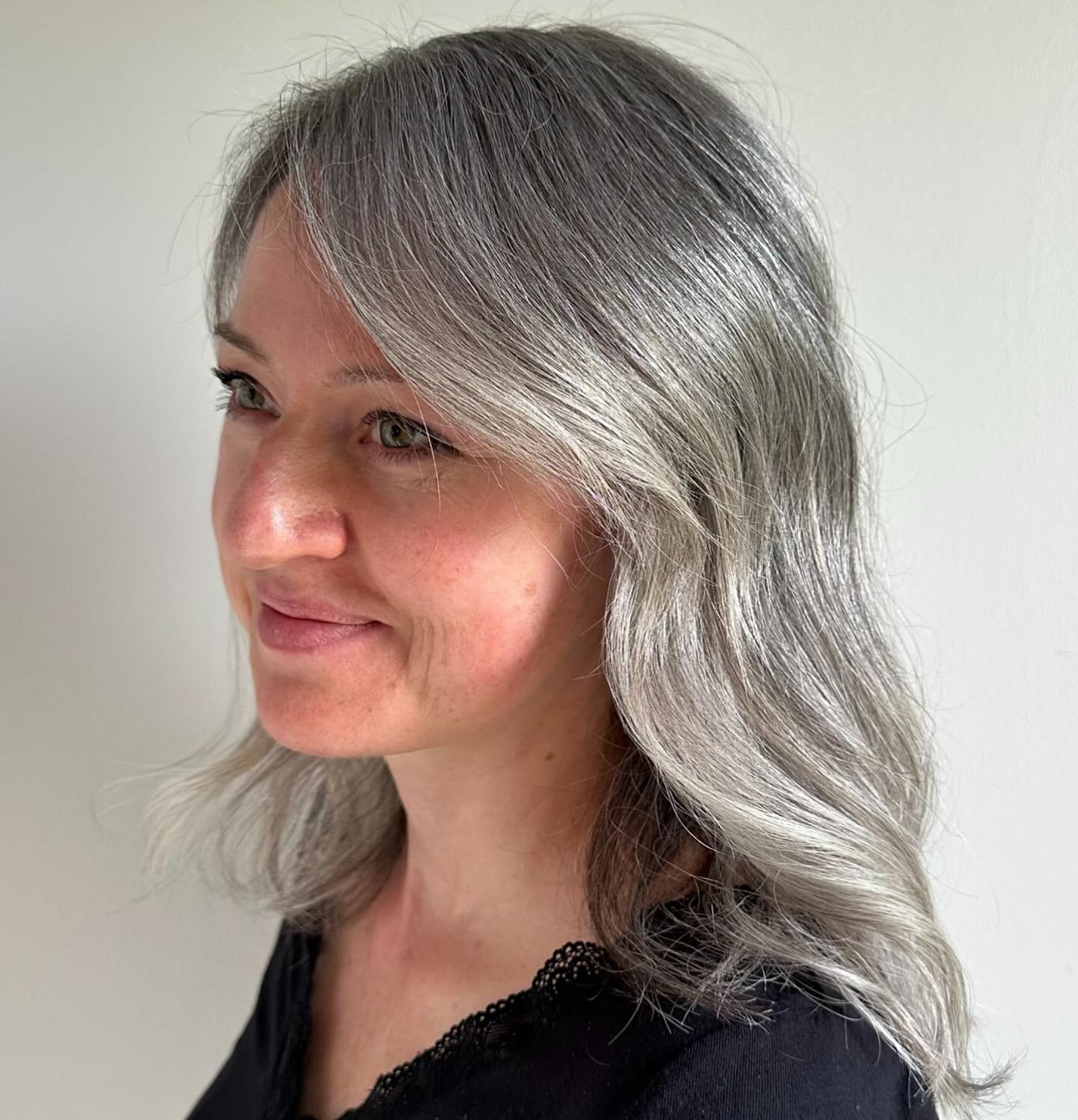 Softly Layered Silver Waves