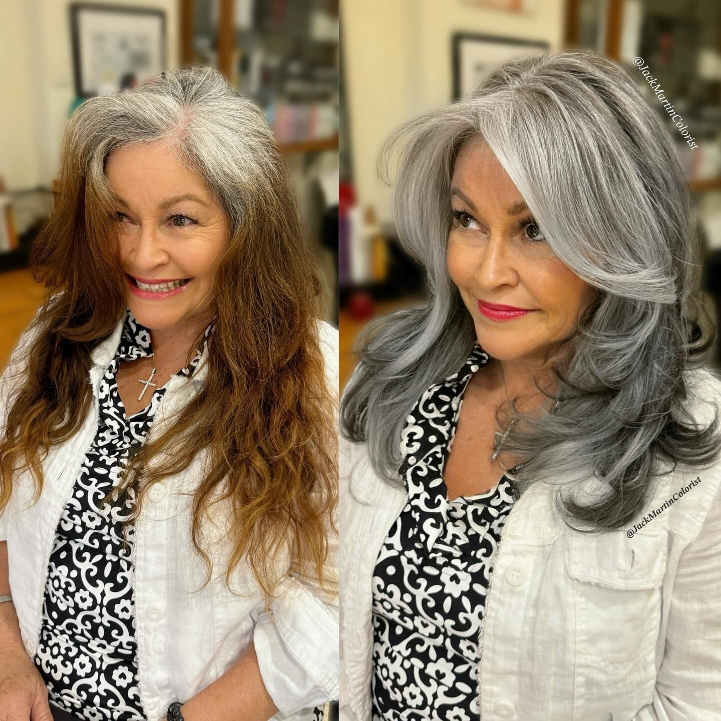 Stylish Silver Ombre with Soft Waves