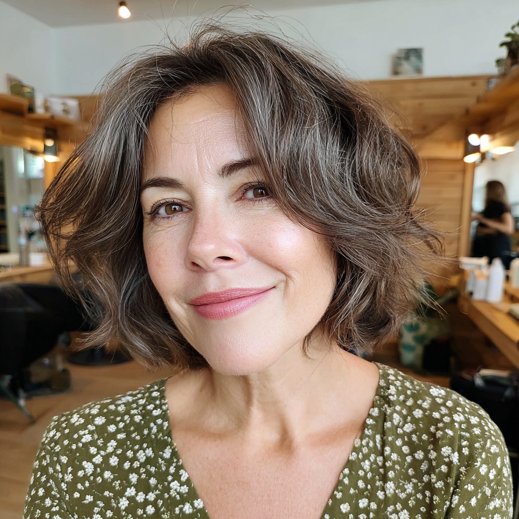 Textured Ashy Bob with Soft Waves