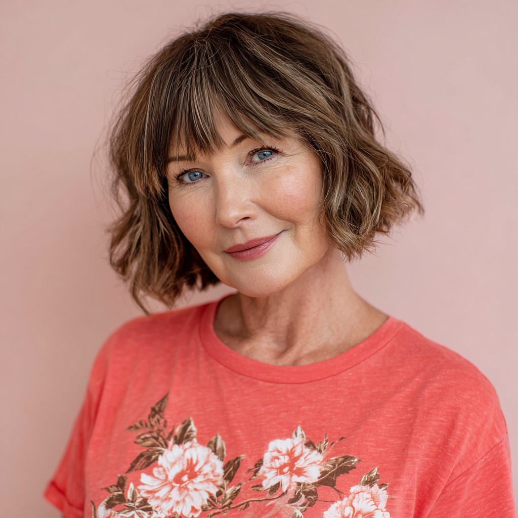 Textured Bob with Soft Bangs