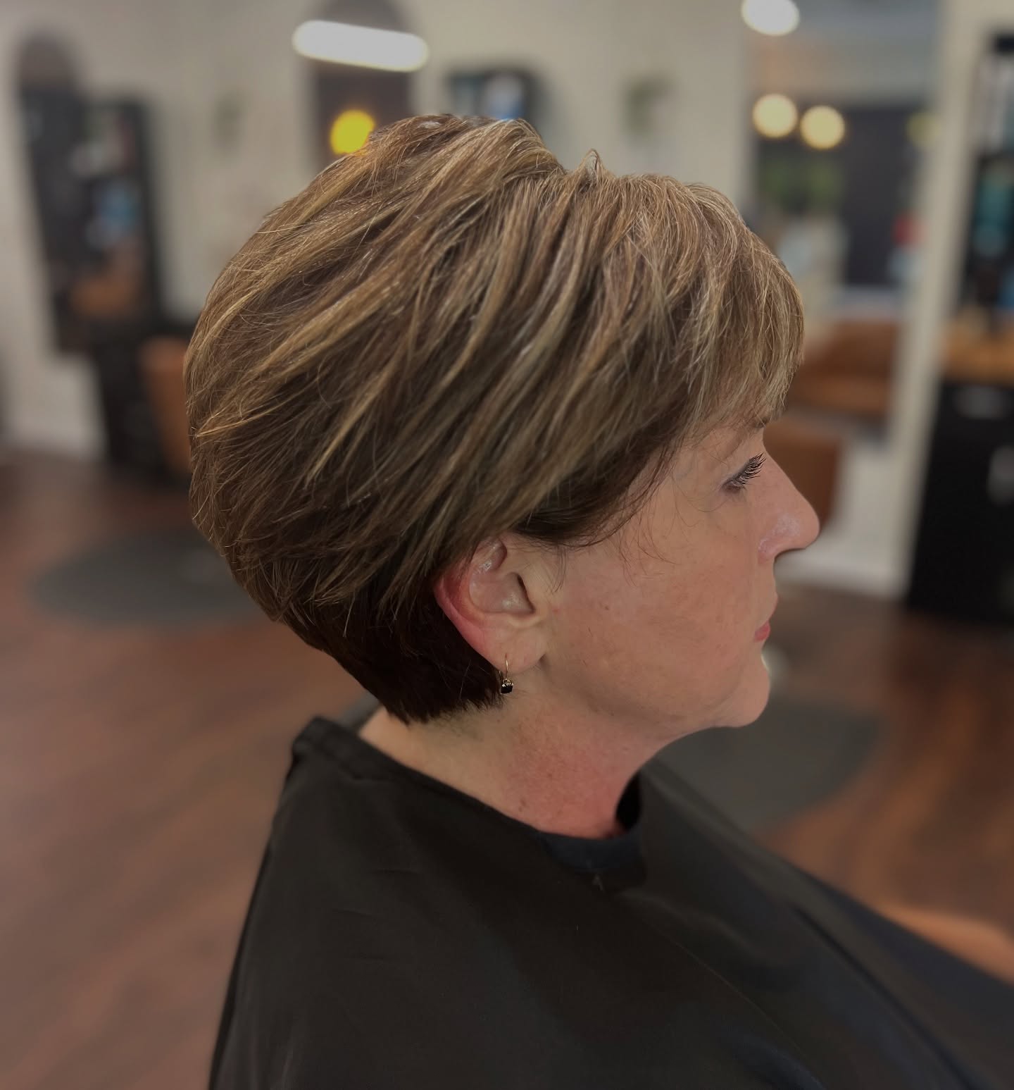 Textured Layered Pixie Bob with Soft Highlights