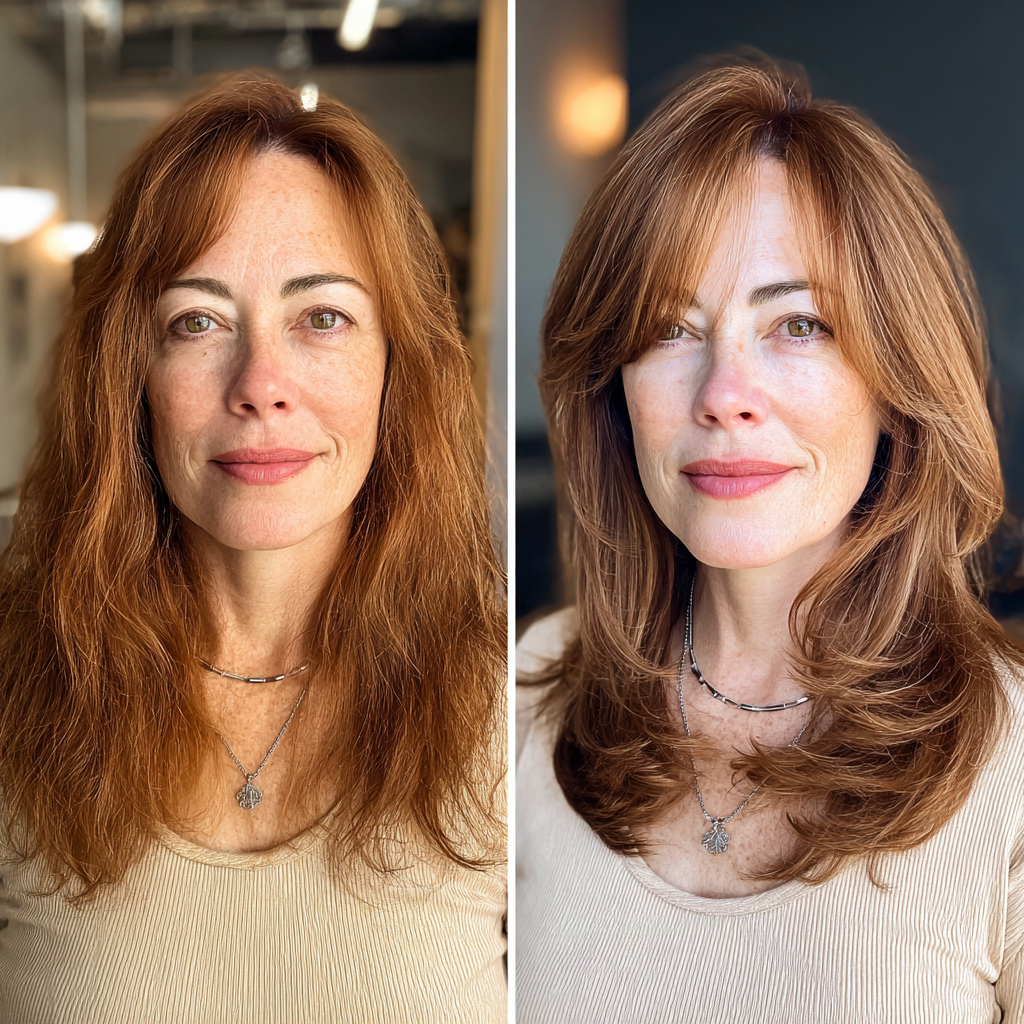 Textured Long Layers with Face-Framing Highlights