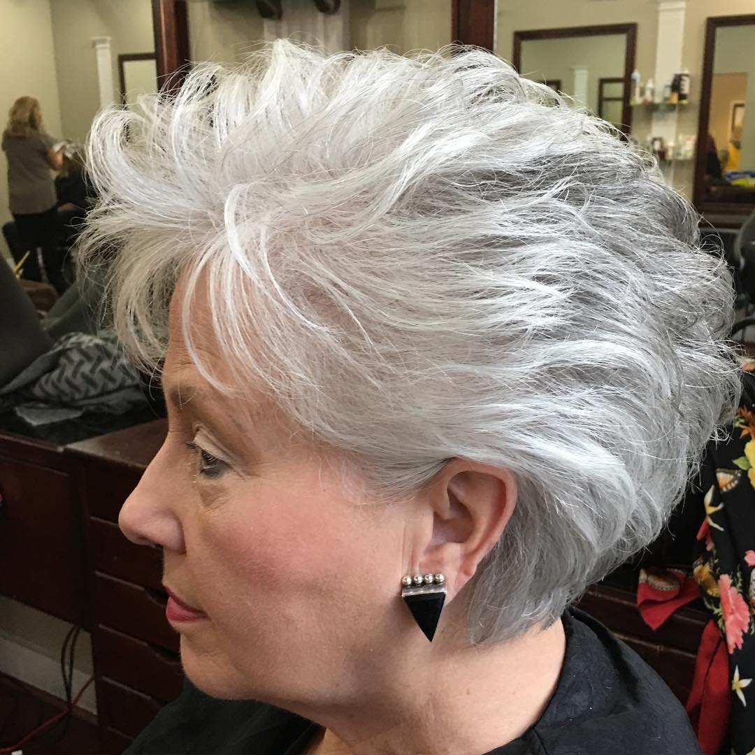 Textured Silver Pixie with Lively Volume
