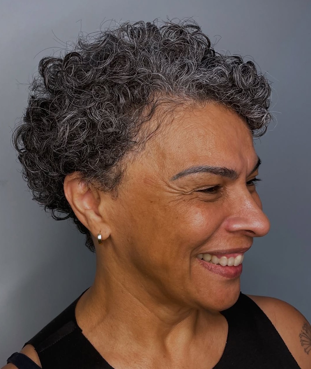 Chic Curly Pixie with Defined Texture