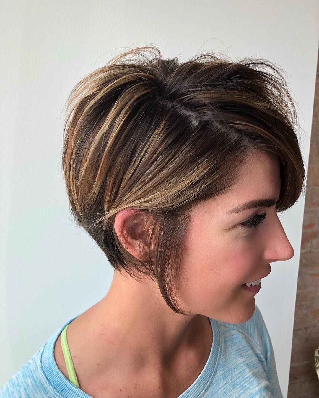 Chic Textured Short Cut with Subtle Highlights