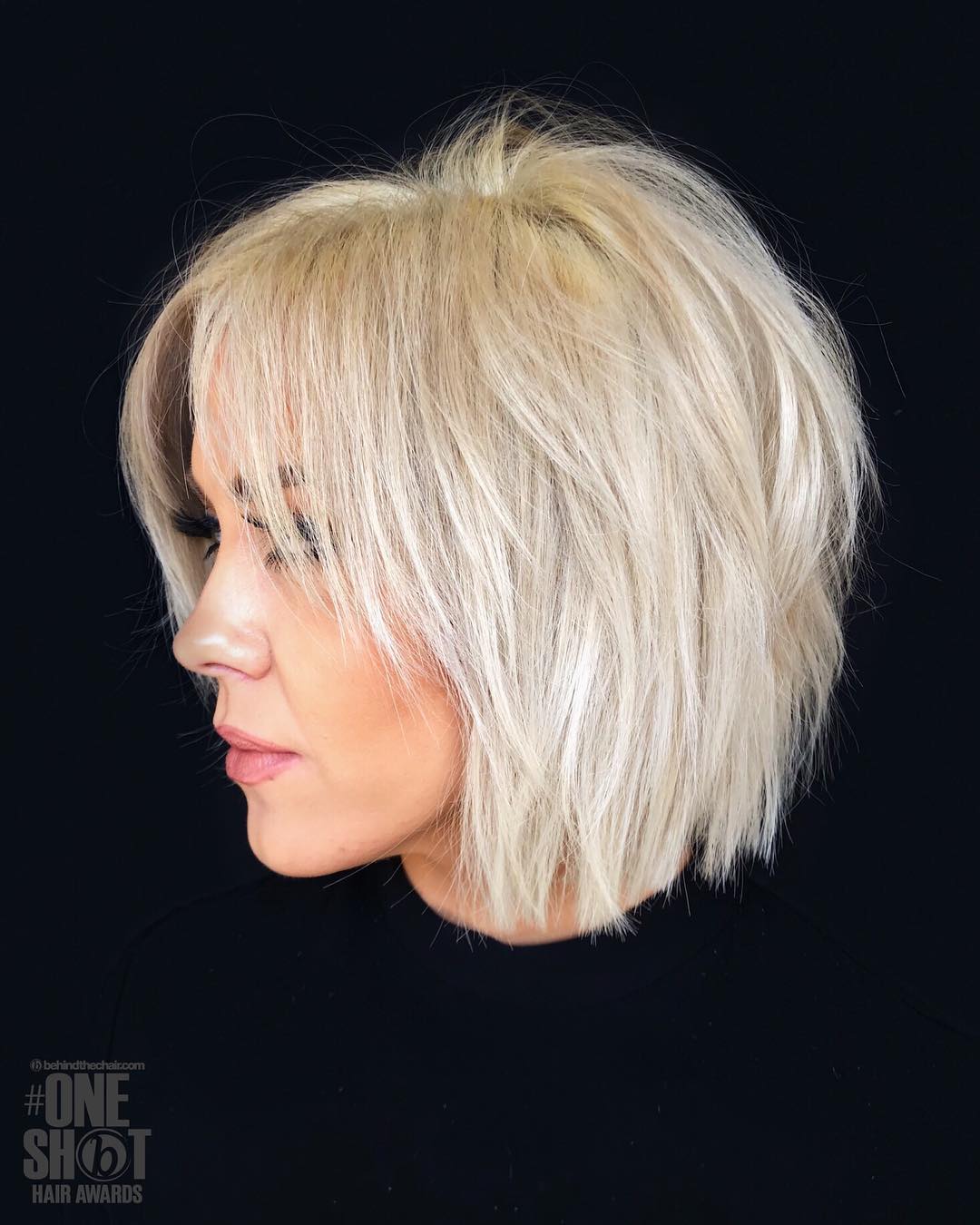 Choppy Textured Blonde Bob with Soft Layers
