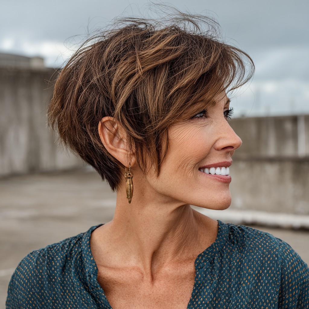 Effortlessly Chic Textured Pixie with Soft Layers