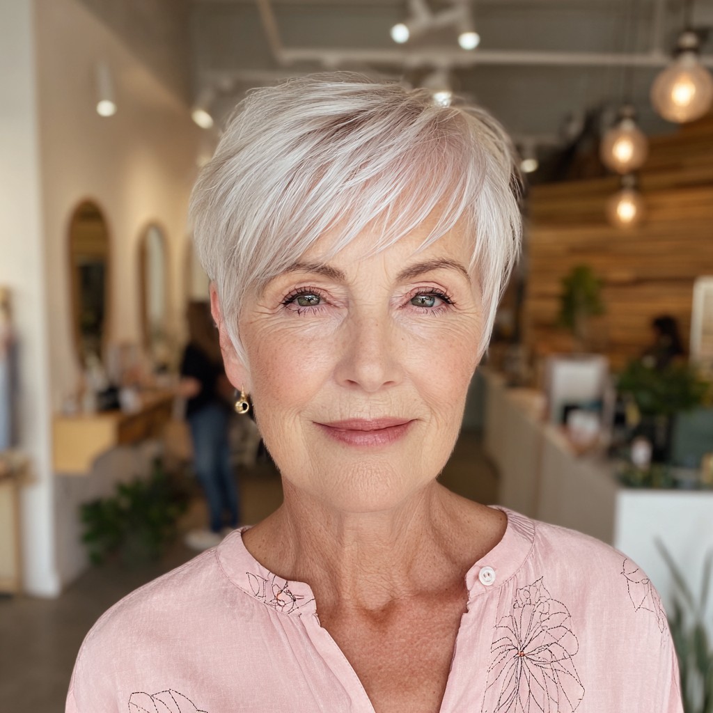 Elegant Layered Pixie with Soft Textured Bangs