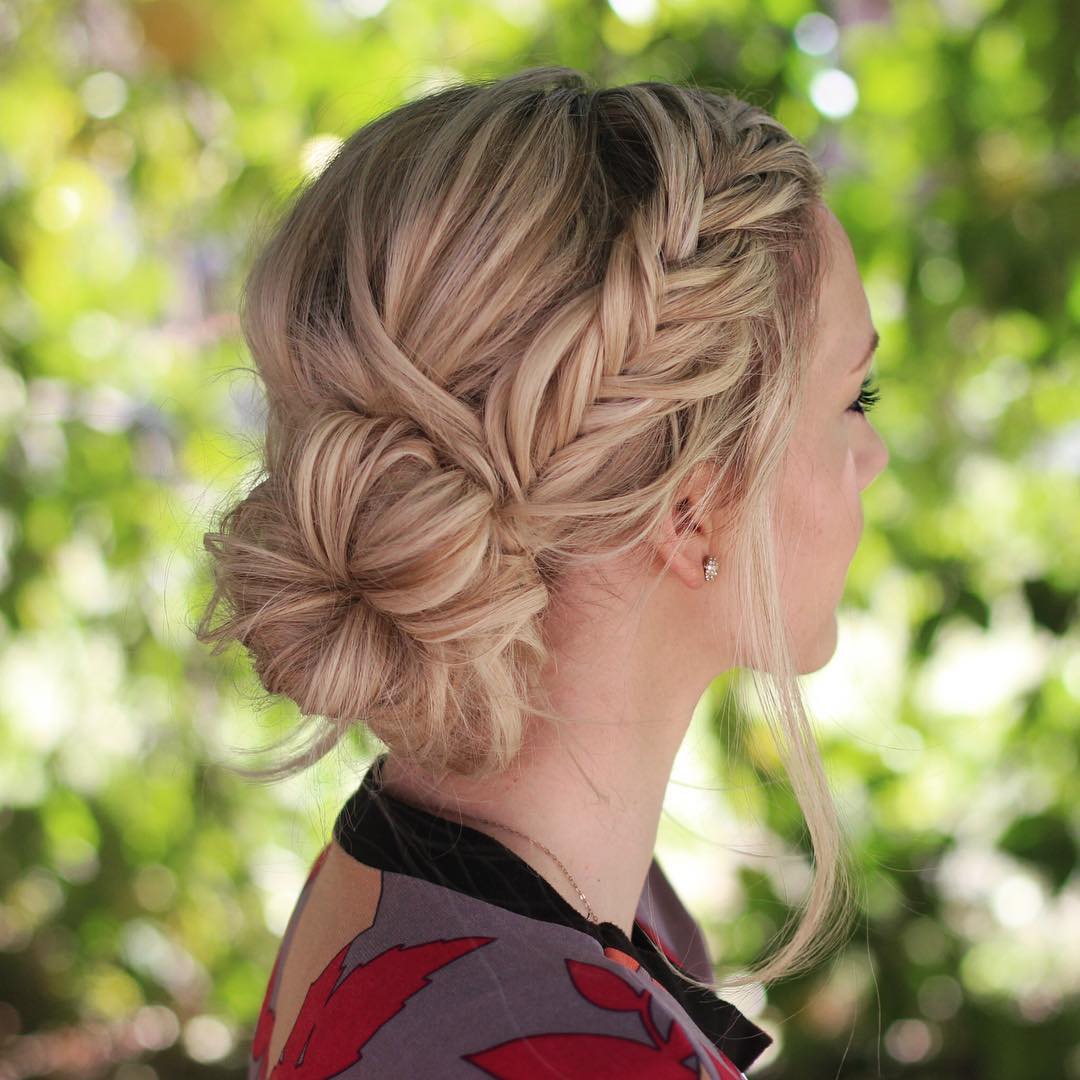 Intricate Braided Updo with Soft Tendrils