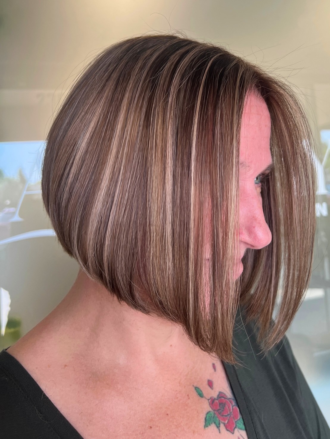 Modern Blunt Bob with Subtle Caramel Highlights