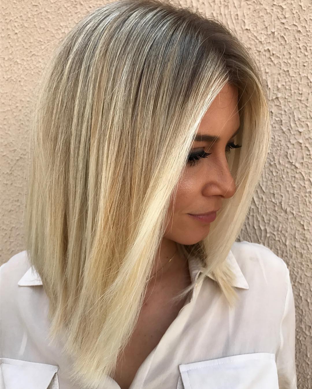 Modern Sleek Long Bob with Subtle Balayage