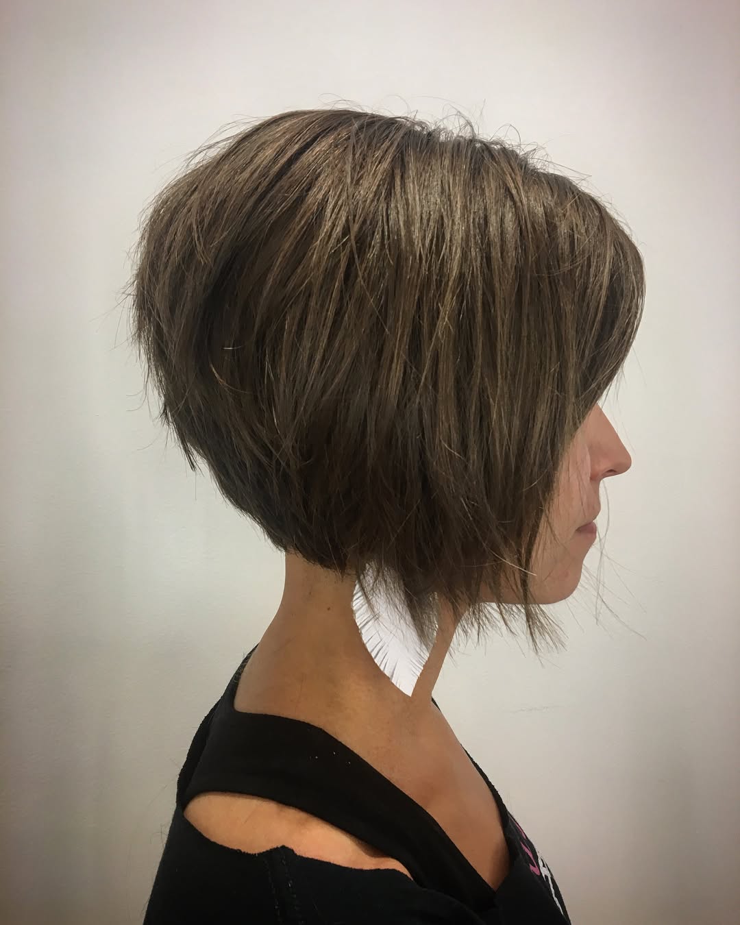 Modern Textured Inverted Bob with Soft Layers