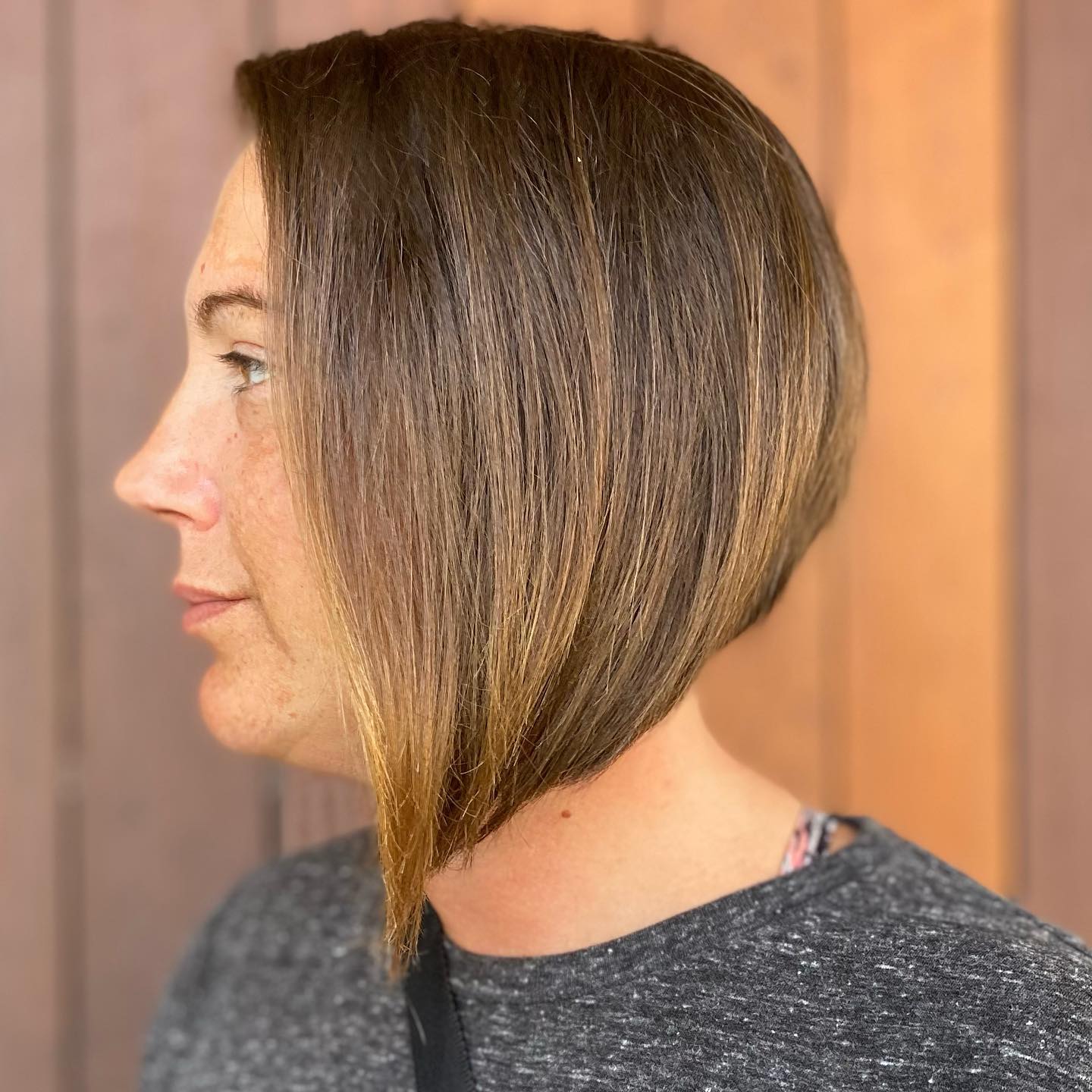 Modern Textured Slope Bob with Subtle Highlights