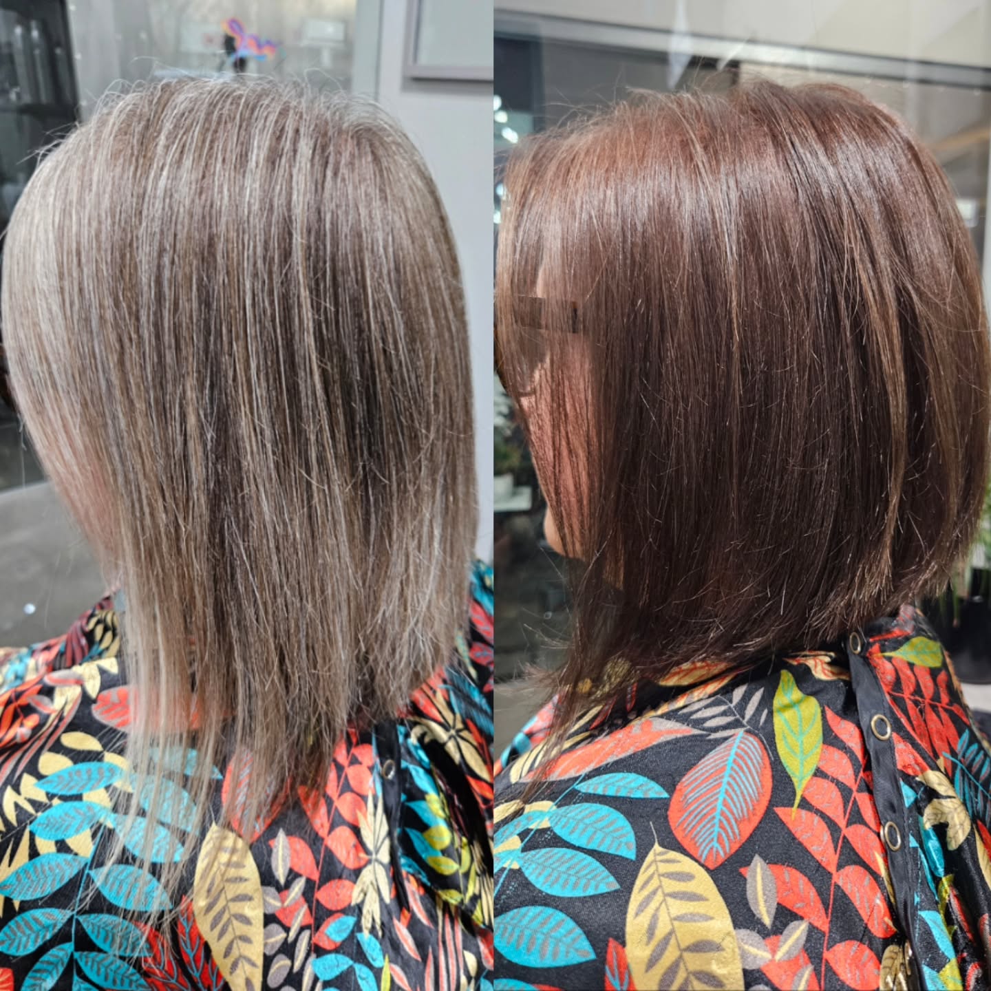 Rich Chocolate Blunt Bob with Subtle Dimension
