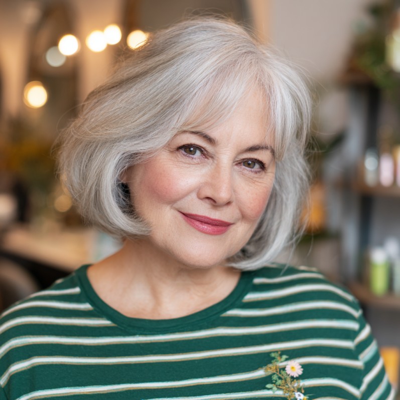 Softly Layered Floating Bob with Gentle Volume