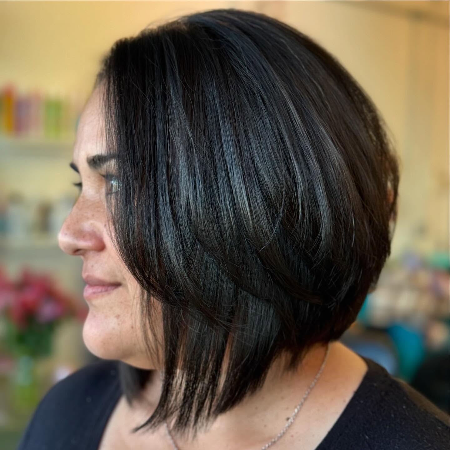 Stylish Textured Slope Bob with Subtle Movement