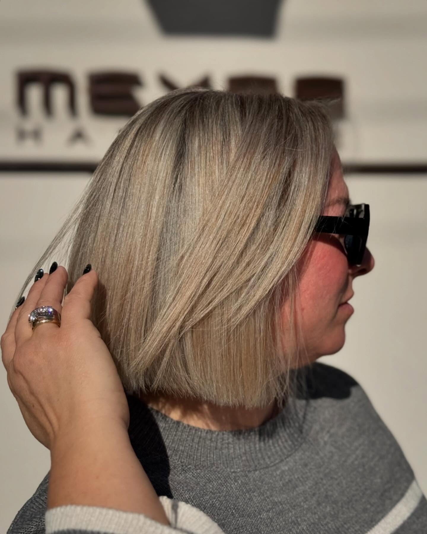 Textured Blunt Bob with Subtle Dimension