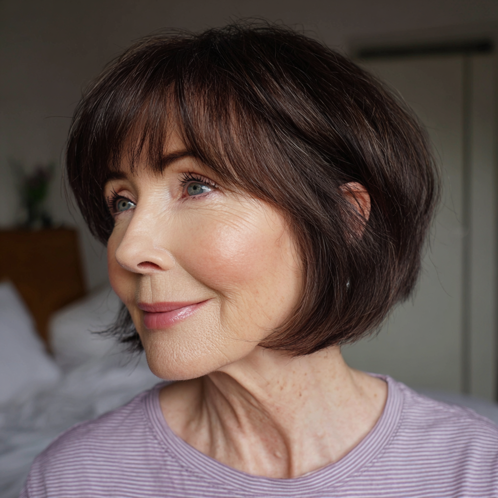 Textured Floating Bob with Soft Bangs