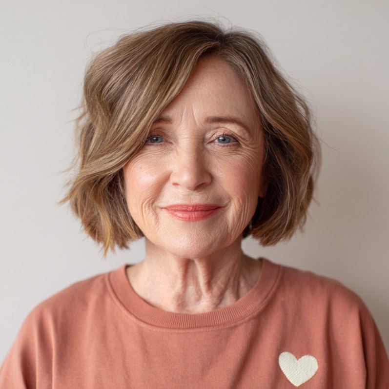 Textured Lob with Warm Light Brown Highlights