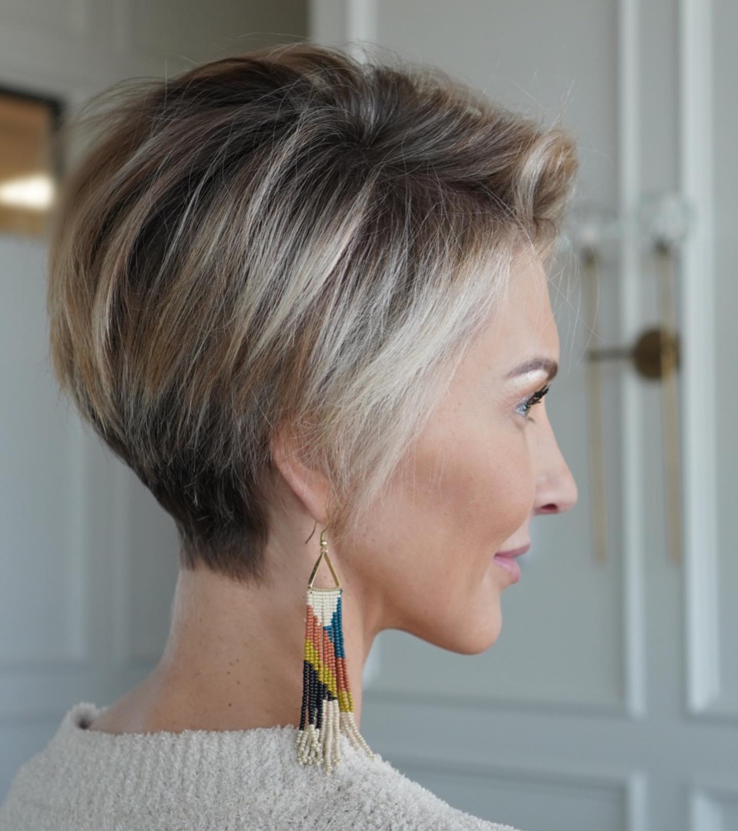 Textured Short Bob with Subtle Highlights