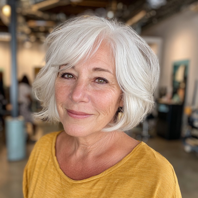 Textured Soft Bob with Gentle Waves