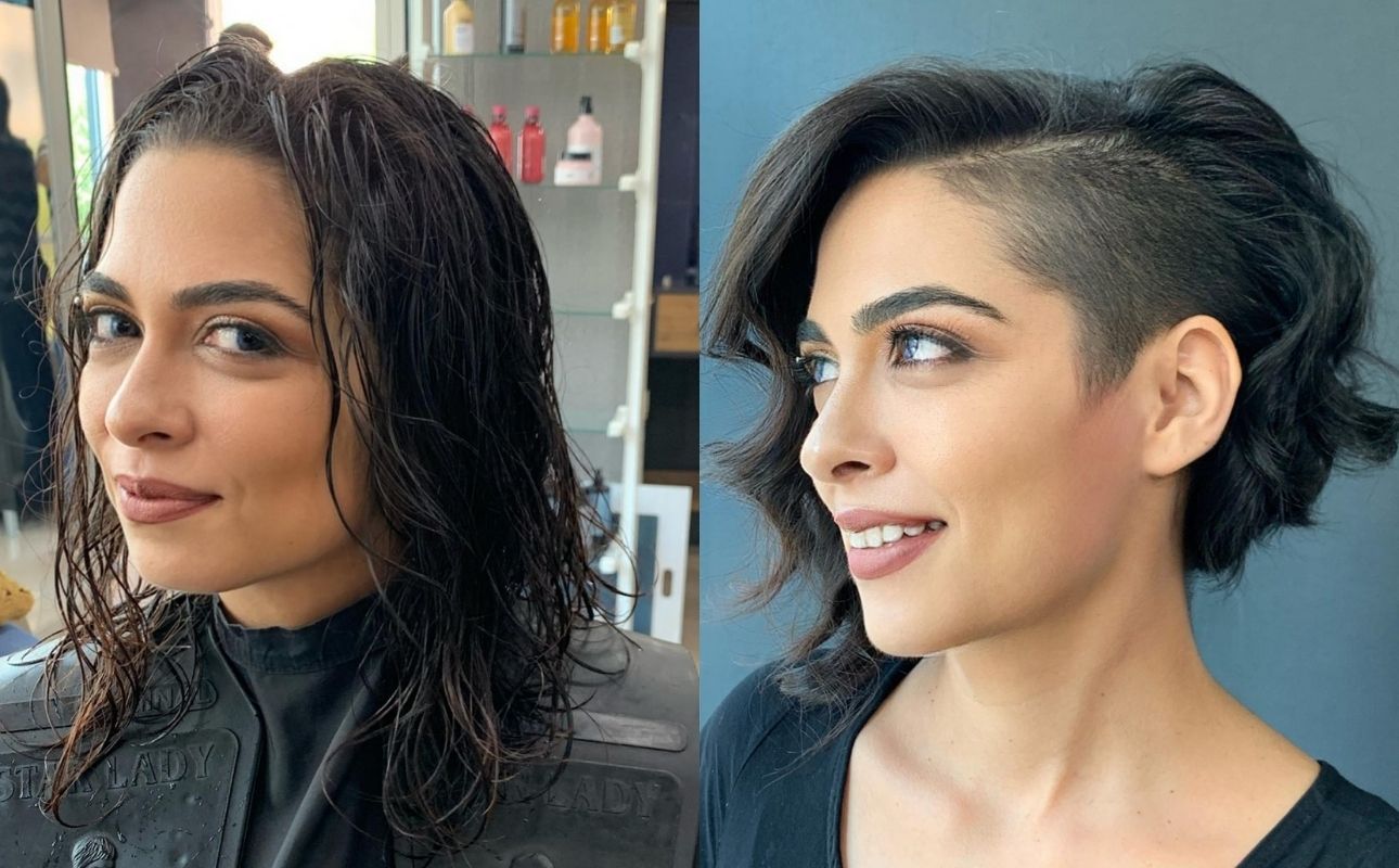 Textured Undercut Bob with Defined Curls