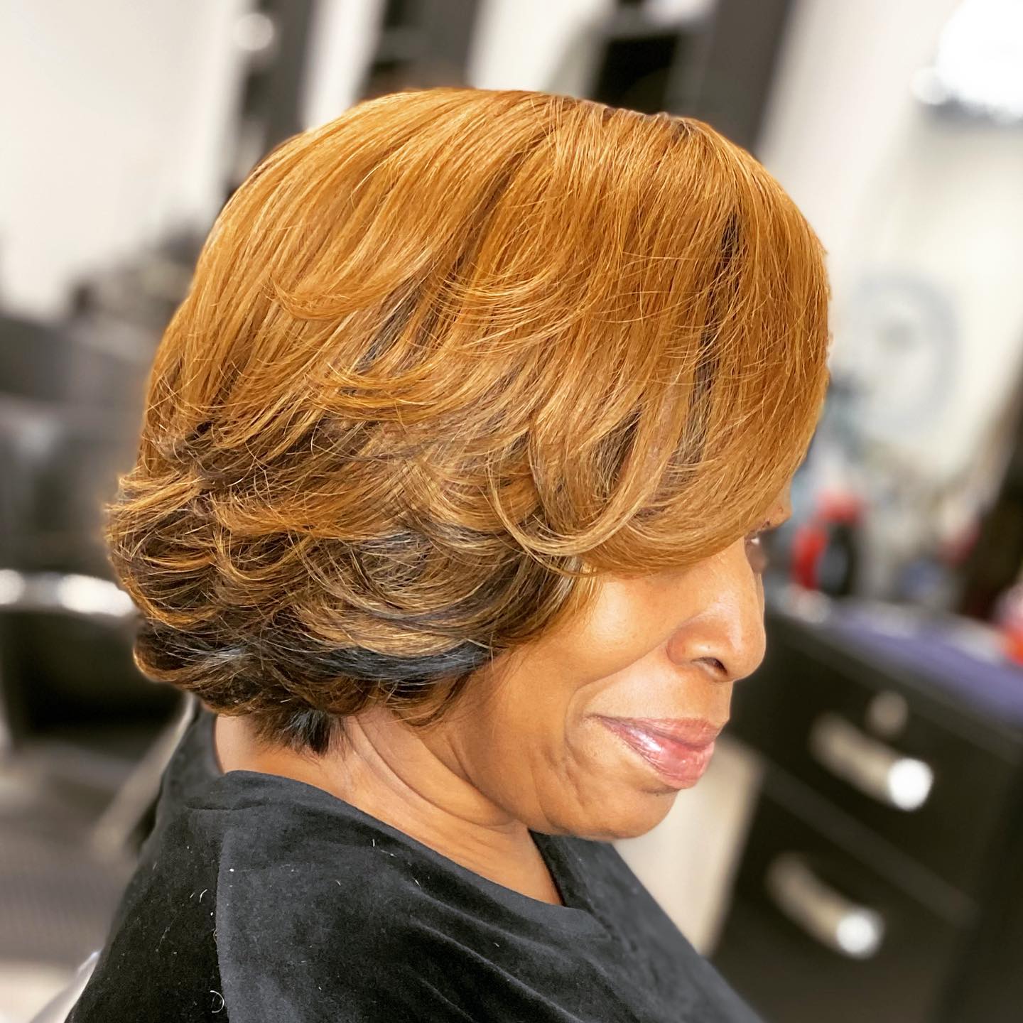 Warm Caramel Waves with Flattering Volume