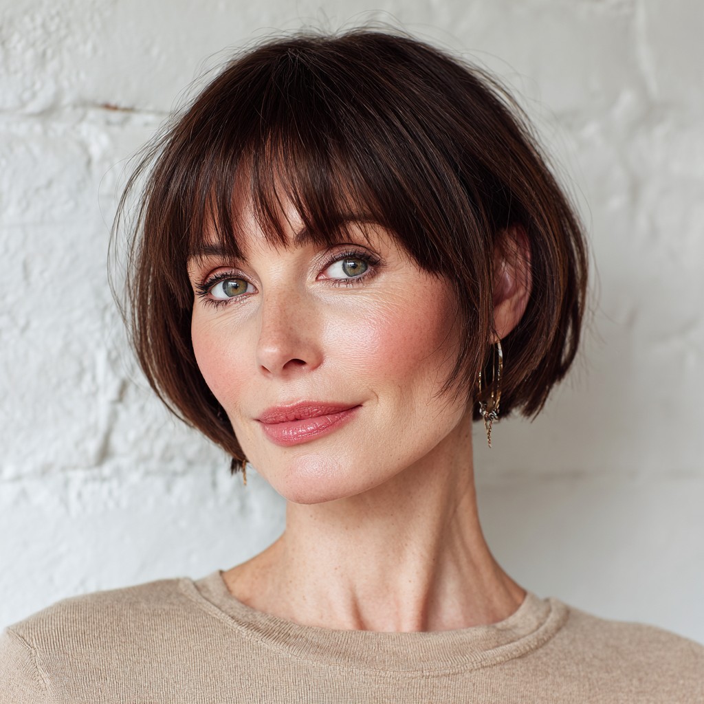 38178 chic textured bob with soft bangs