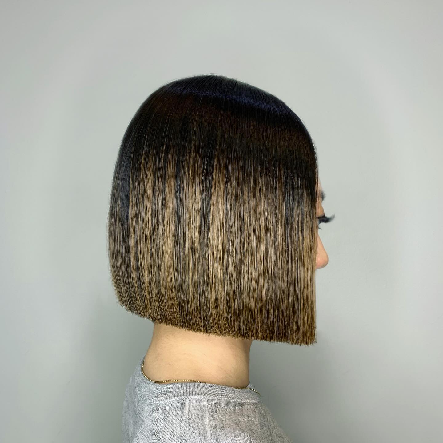 Bold Straight Square Bob with Dynamic Color