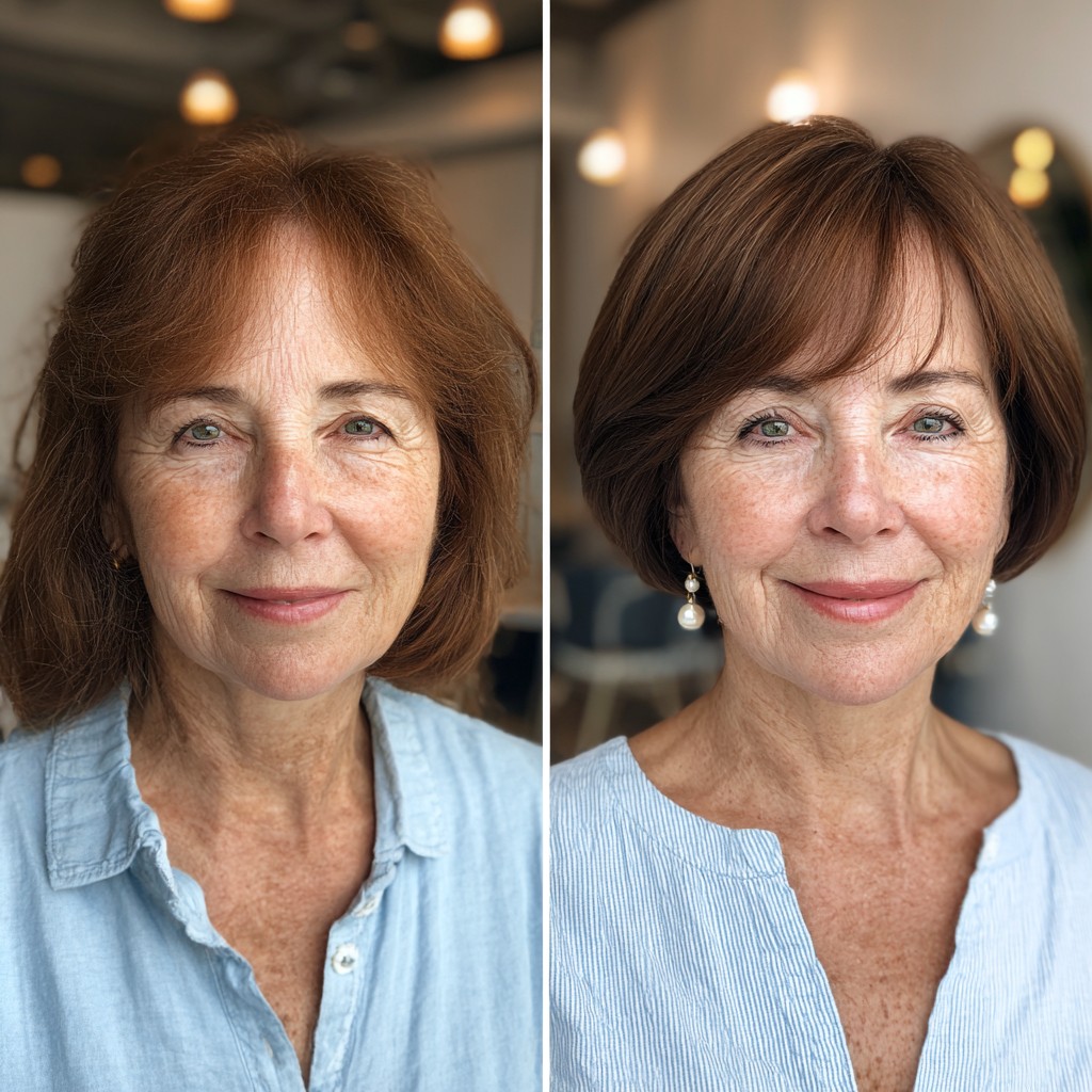 Charming Smooth Jaw-Length Bob with Soft Bangs