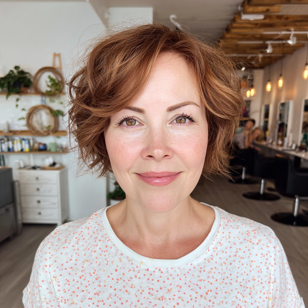 Chic Curly Bob with Lively Volume